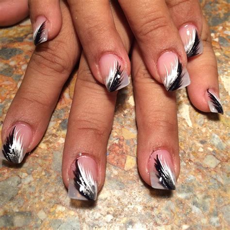 black and white nail polish design|black and white western nails.